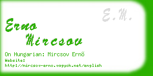 erno mircsov business card